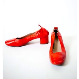 Everlane red chunky heels